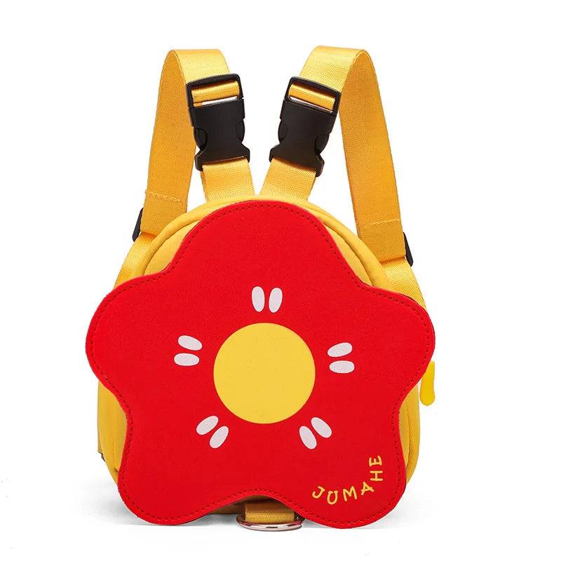 Cartoon Print Backpack Harness for Small Dogs & Puppies - Red Flower / Chest 25-41cm / SPC (Chest 25-41cm)