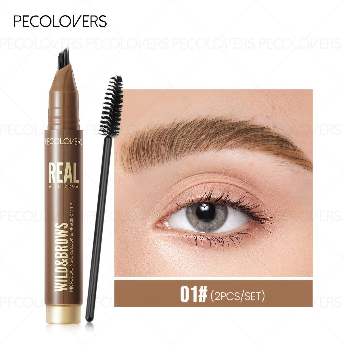 1pc 3d Eyebrow Pencil For With Brush Set, , Natural-looking Brows With Long-lasting, Quick-drying, Waterproof, Sweat-proof . Perfect Gift For Women. With A Easy And Quick Brush Application For Wild
