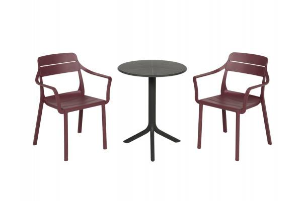 Nardi Spritz Cassia Cafesæt Ø60 - Antracite/Borgogna
