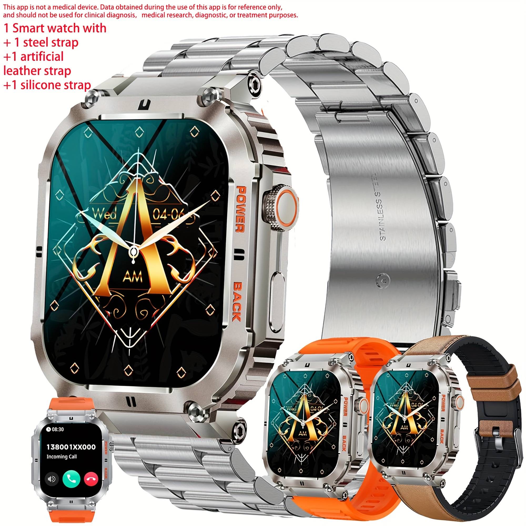 Sgddfit 2024 New Smart Watch Men, 4.98cm Smart Watch (make/answer Call), Fitness Watch For Women Men With 100 /100+ Watch Faces/ Smart Watch, , Smartwatch With 3 Watch Bands