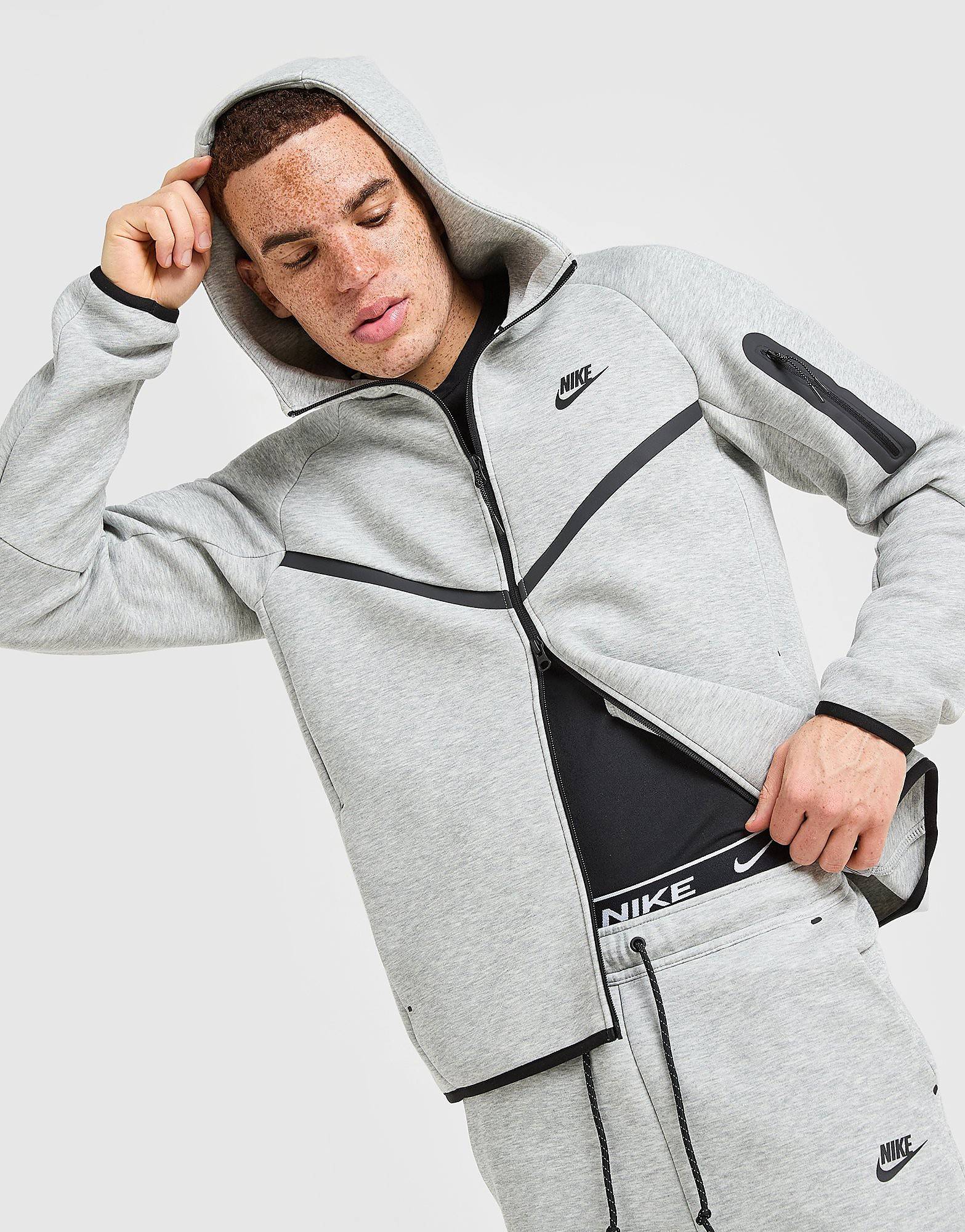 Nike Tech Fleece Full Zip Hoodie, Grå