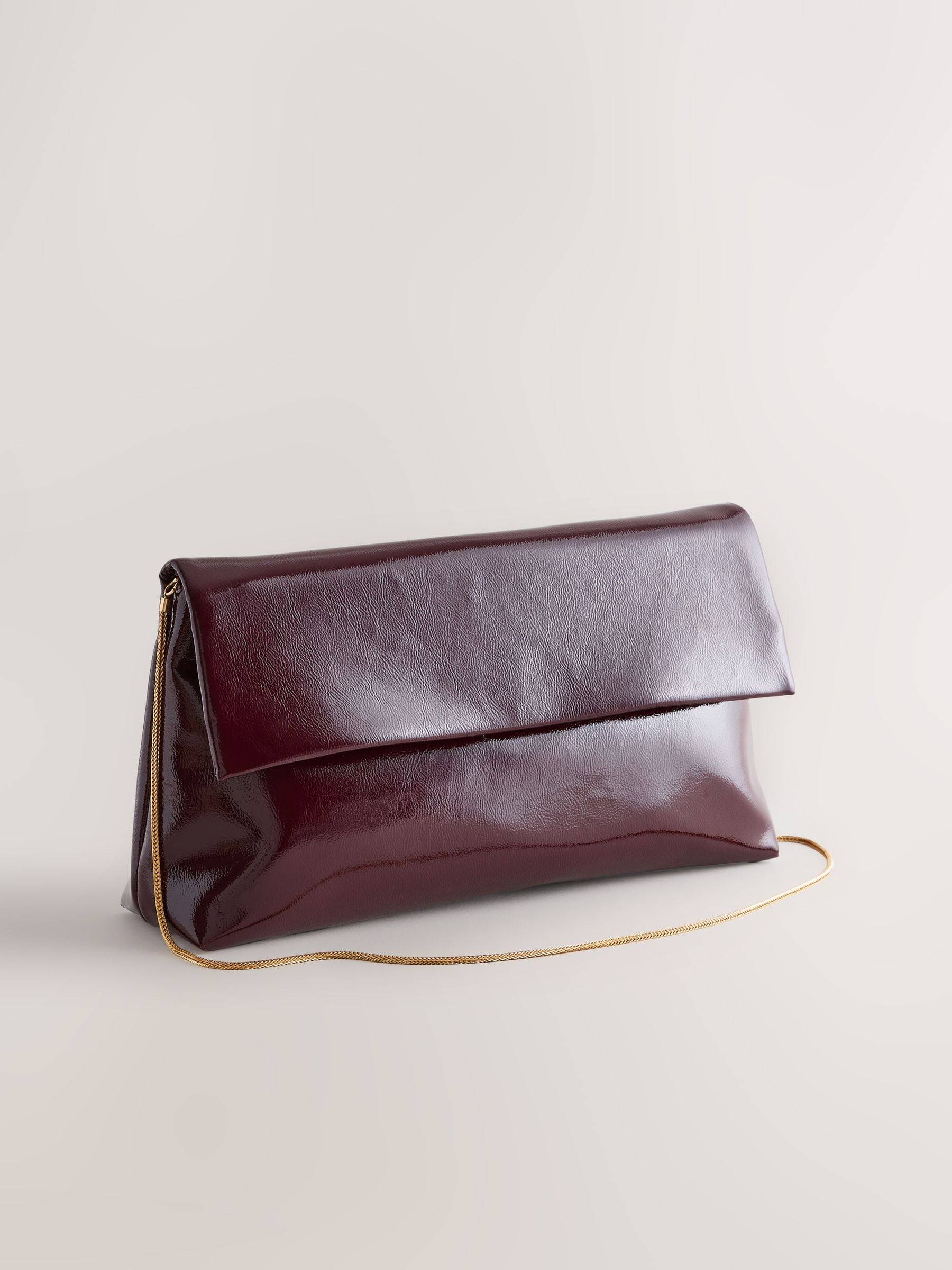 Next Berry Red Oversized Slouchy Clutch Bag
