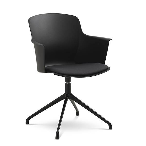 Erling Christensen Møbler Mia dining chair m/armlæn + pude - Sort - Svirvel sort