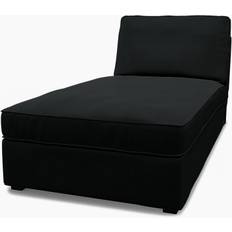 IKEA - Kivik Chaise Longue Cover, Jet Black, Cotton - Bemz