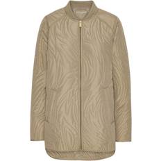ILSE JACOBSEN Short Quilt Jacket With Rib Kvinde Greige Overgangsjakker Str 44 - hos Magasin