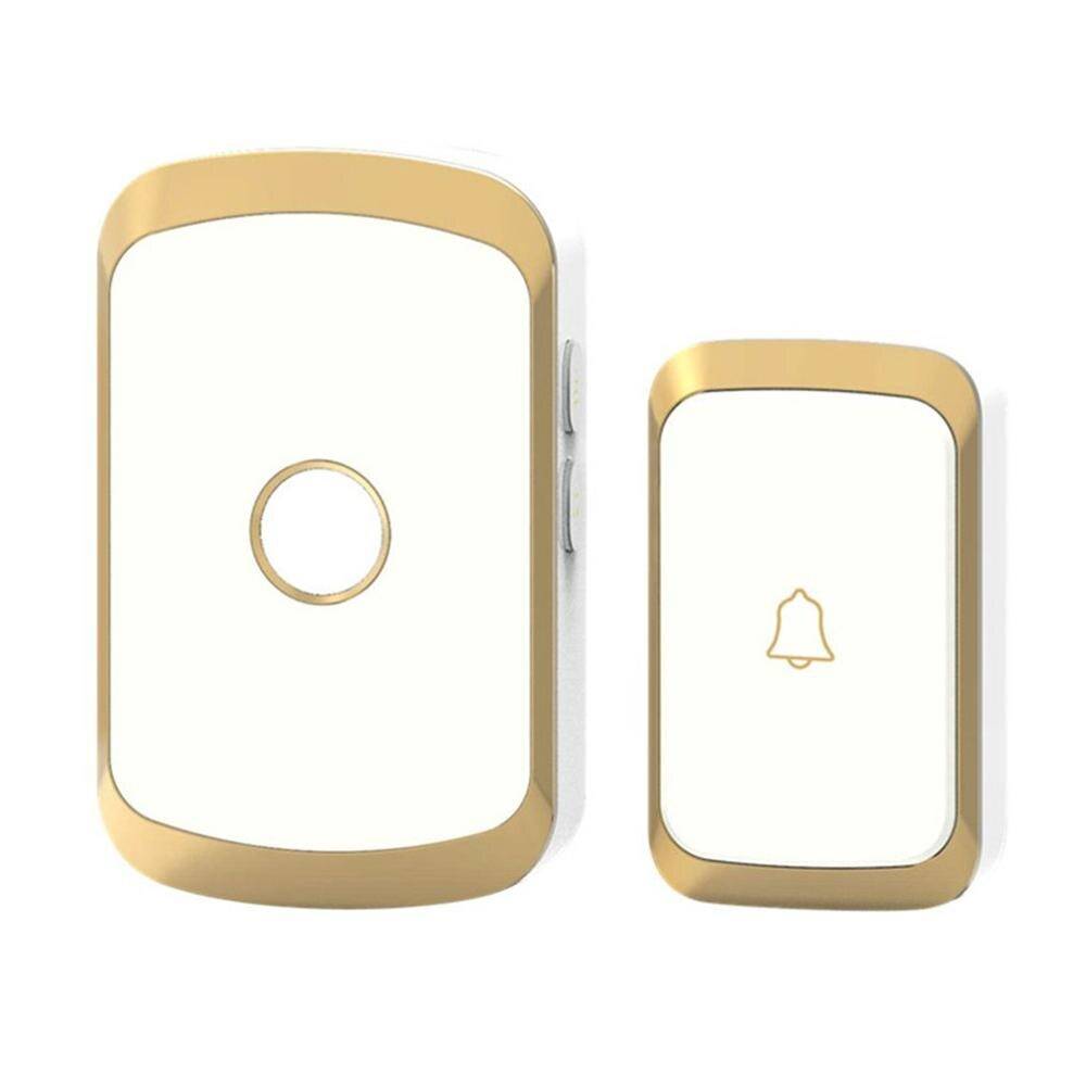 Ledd dörrklocka trådlös dörrklocka batteridriven 36 melodier låtar 1 fjärrkontroll 1 trådlös hem säkerhet smarta dörrklockor - Guld- / Au plugg