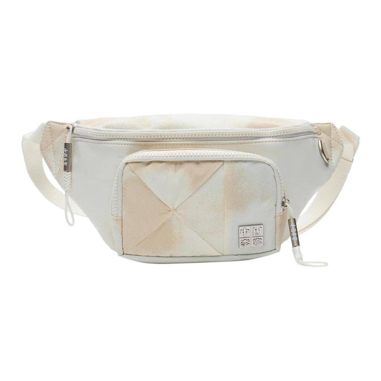 Li Ning 2022 Spring Summer Trendy Music Festival Casual Versatile Fabric Crossbody Waist Chest Bag Unisex bags Off-white ABDS132-2 Ecru