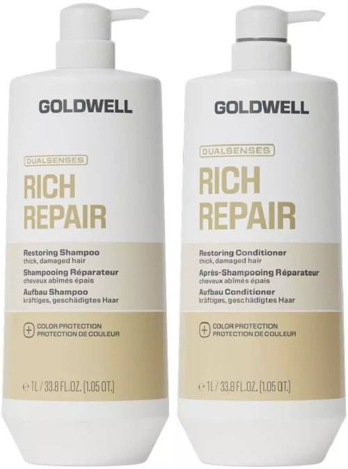 Goldwell Dualsenses Rich Repair Bundle Restoring Shampoo 1000 ml & Conditioner 1000 ml