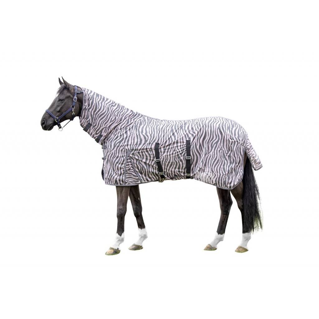 HKM Flugtäcke med hals Zebra Color - Ljusblå - 165 cm