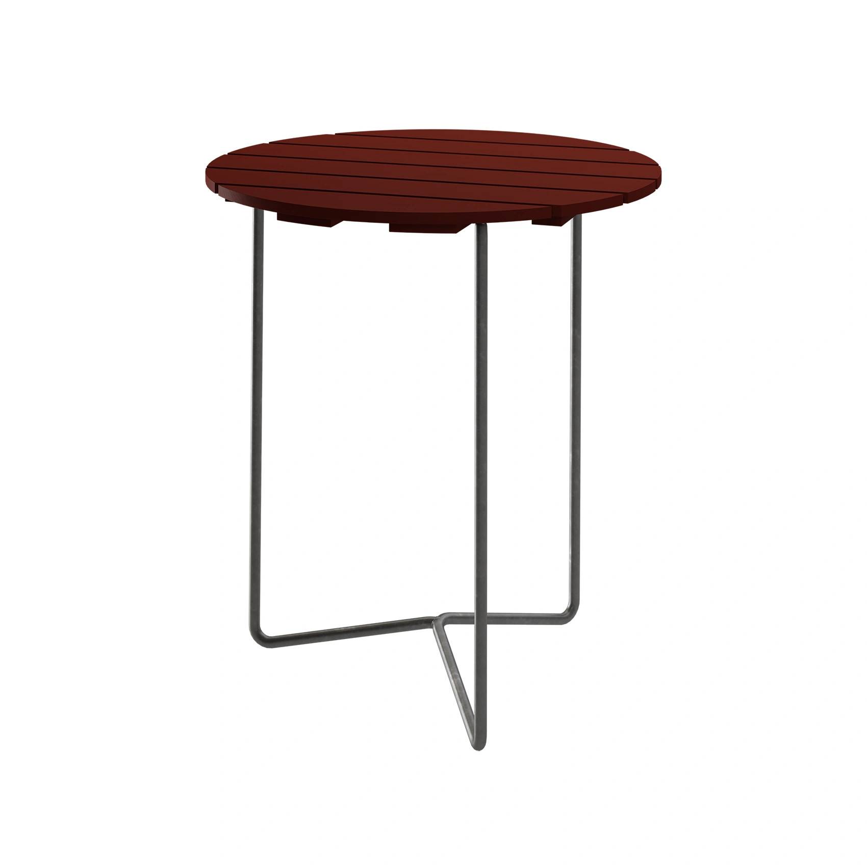 6B bord mörkröd ek / varmförzinkad Ø60 cm - Silver/Röd
