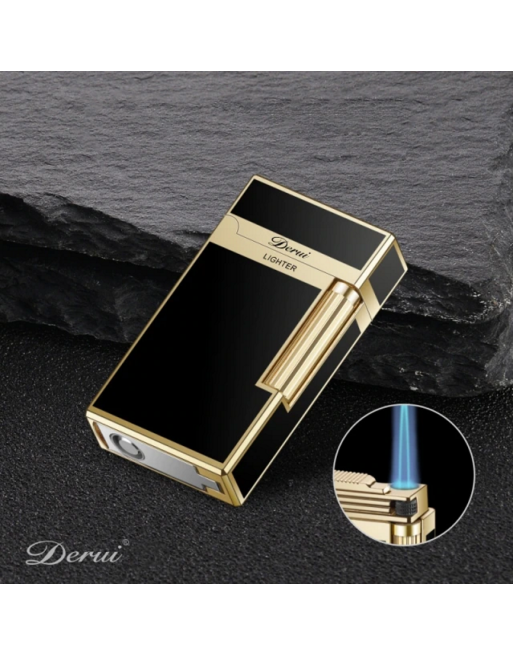 Luigi Ricci "Havana" jet lighter af Derui i sort/guld cigar-og cigaret kvalitets lighter og stormlighter med cigar punch