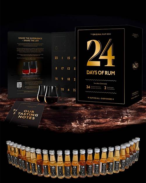24 Days of Rum Black Edition - Romjulekalender fyldt med 24 stk x 2cl