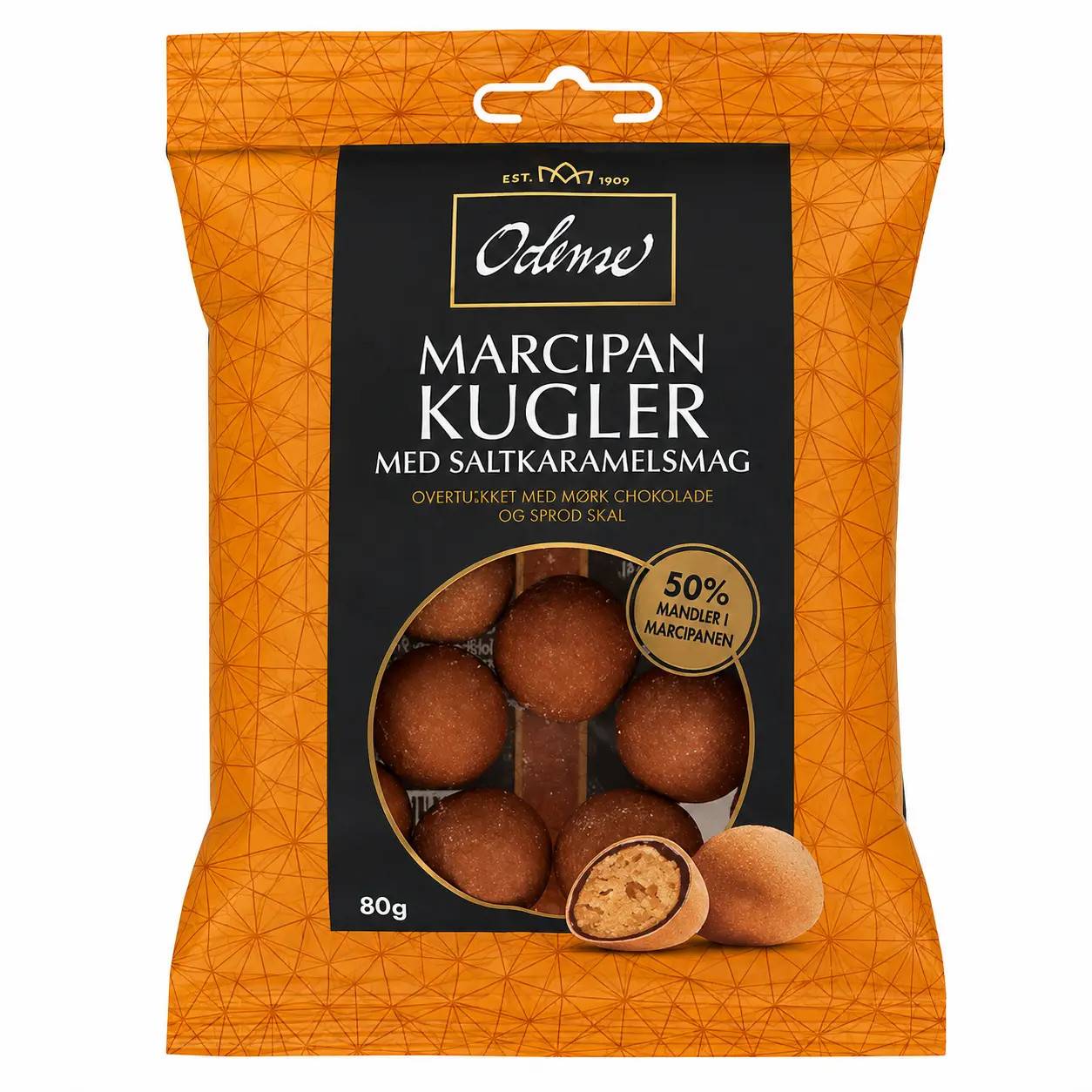 ODENSE Marcipankugler Saltkaramelsmag 80 g