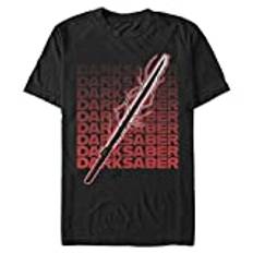 Star Wars Unisex Darksaber text ekologisk kortärmad T-shirt, svart, XL