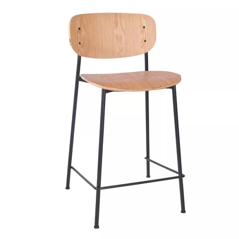 Greenwich barstol (63 cm, Svart, Ek)