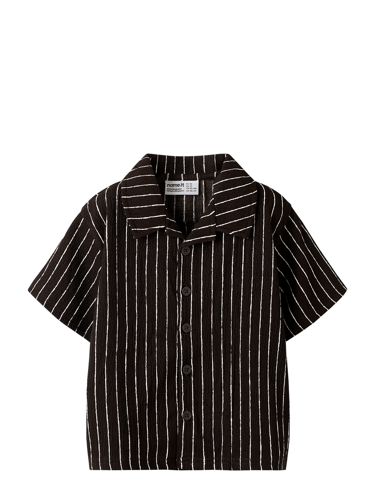 name it Nmmhasla Ss Nreg Shirt - Brown - 92