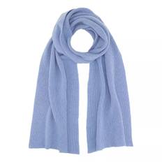 Cashmere tørklæde med rib strik i lyseblå
