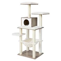 Feandrea greige 138 cm katte træ moderne katte møbler multi-tier katte ridsning post