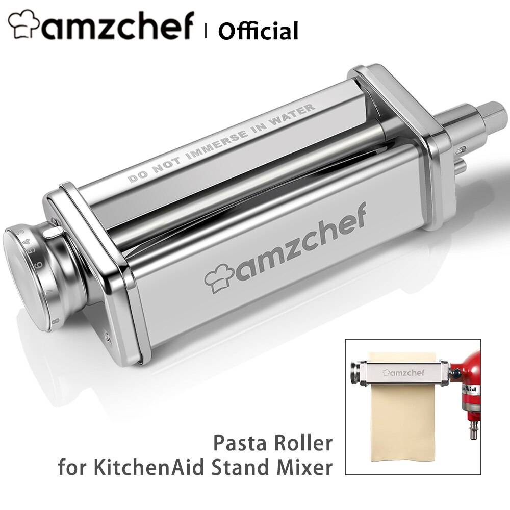 Amzchef dt-a -0 pastarulle pastamaskin tillbehör för kitchenaid stativ mixer , 8 tjockleksinställningar , 304 rostfritt stål
