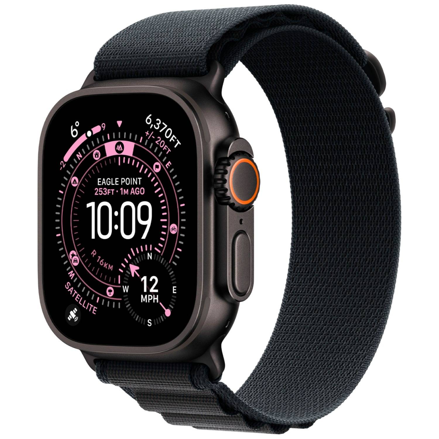 Apple Watch Ultra 3GPS + Cellular49mmBlack Titanium Black Alpine Loop Medium MF0V4 - Quartz med laddare - 49 mm - Smartklocka - Unisex - Svart (42/44/45/49 mm)