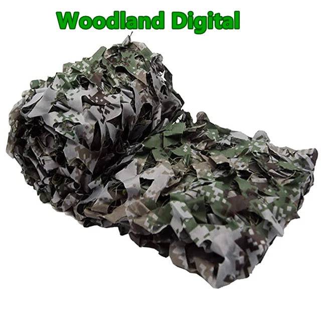 Military camouflage net hunting camouflage net garden gazebo net car awning white green black jungle desert color - Woodland Digital / 3x3m (3x3m)