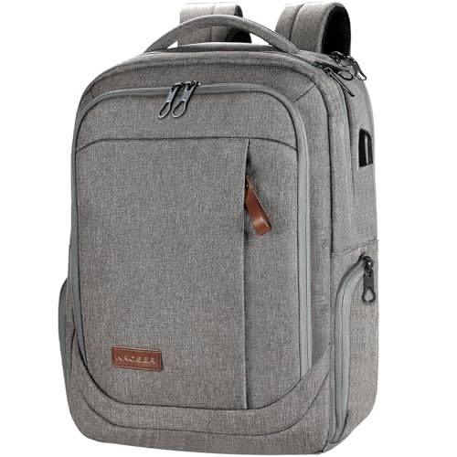KROSER Laptop Rucksack 17,3 Zoll Handgepäck Backpack für Damen/Herren Grau
