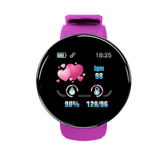 1,3 tommer farveskærm Touch Smart Watch Ip65 skridttæller Mode Fitness Puls Søvnmåler Mænd Dam Smart Armbånd D18 (lilla)