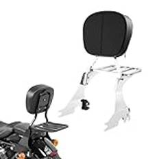 OOELAZ Motorcykelryggstöd Sissy Bar & Bagagehylla För H&arley Forty-Eight Special XL1200XS 2018-2019