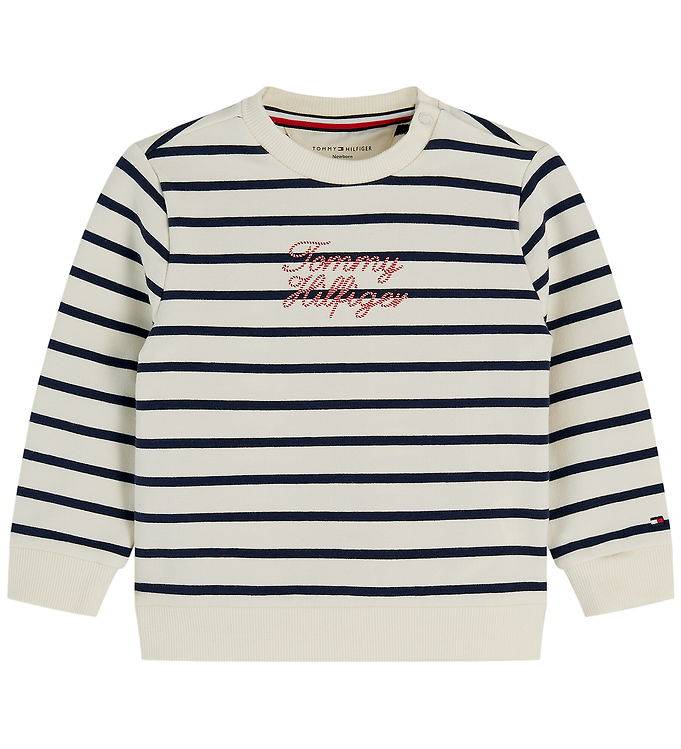 Tommy Hilfiger Tröja - Forntida White Ränder - Tommy Hilfiger - 74 - Sweatshirt
