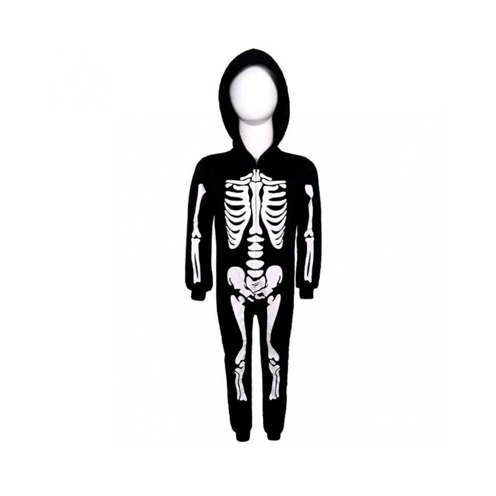 (C 130) Skeleton Costume Glow-in-The Dark Onesie Outfit for Halloween Cosplay Party Comfortable Stylish Jumpsuit Party Dress