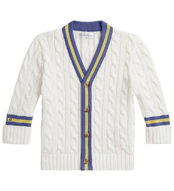 Polo Ralph Lauren Cardigan - Stickad - Däcktvätt White - Polo Ralph Lauren - 1 år (80) - Cardigan