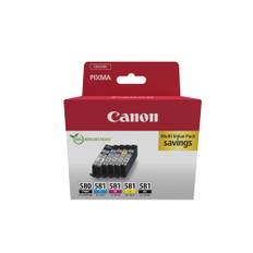 Canon PGI-580BK/CLI-581 BK/C/M/Y Multipack Sort Gul Cyan Magenta Pigmenteret sort Blækbeholder