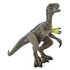 Zappi Co barn velociraptor blå/grå dinosauriefigur figur leksak (14 cm längd) realistiska detaljerade dino-kollektion actionfigurer