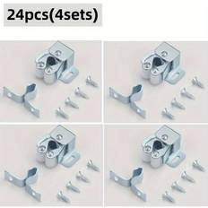TEMU 24pcs Vintage Style Stainless Steel Double Roller Cabinet Latches – & Door Catch For Wardrobes And Cabinets, Nickel