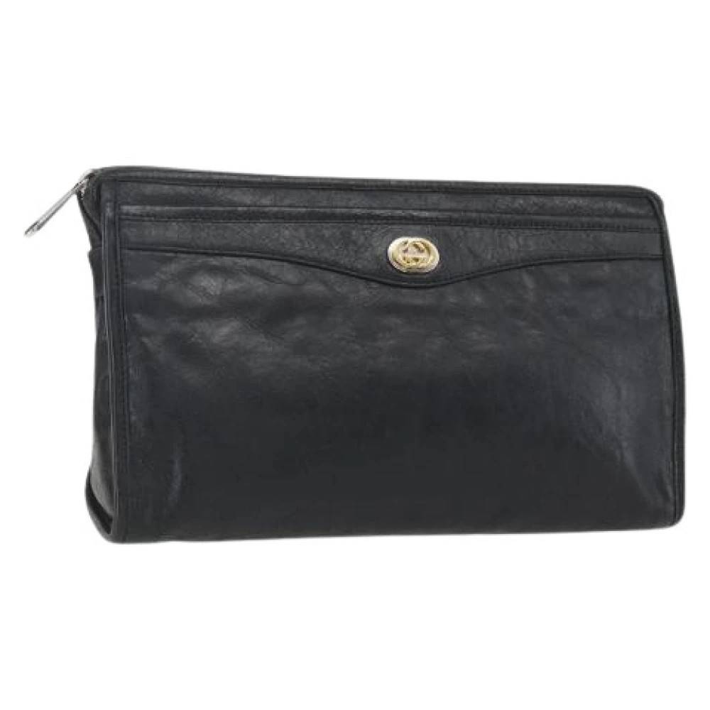 Gucci Vintage Pre-owned Clutch Taske - Vintage - Dame - Sort - ONE SIZE - Uld
