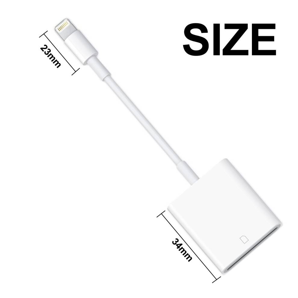 Plug and Play SD-kortlæser til Lightning-enheder, bred kompatibilitet med iPhone 15-serien og ældre modeller, kvalitetsservice til problemfri data