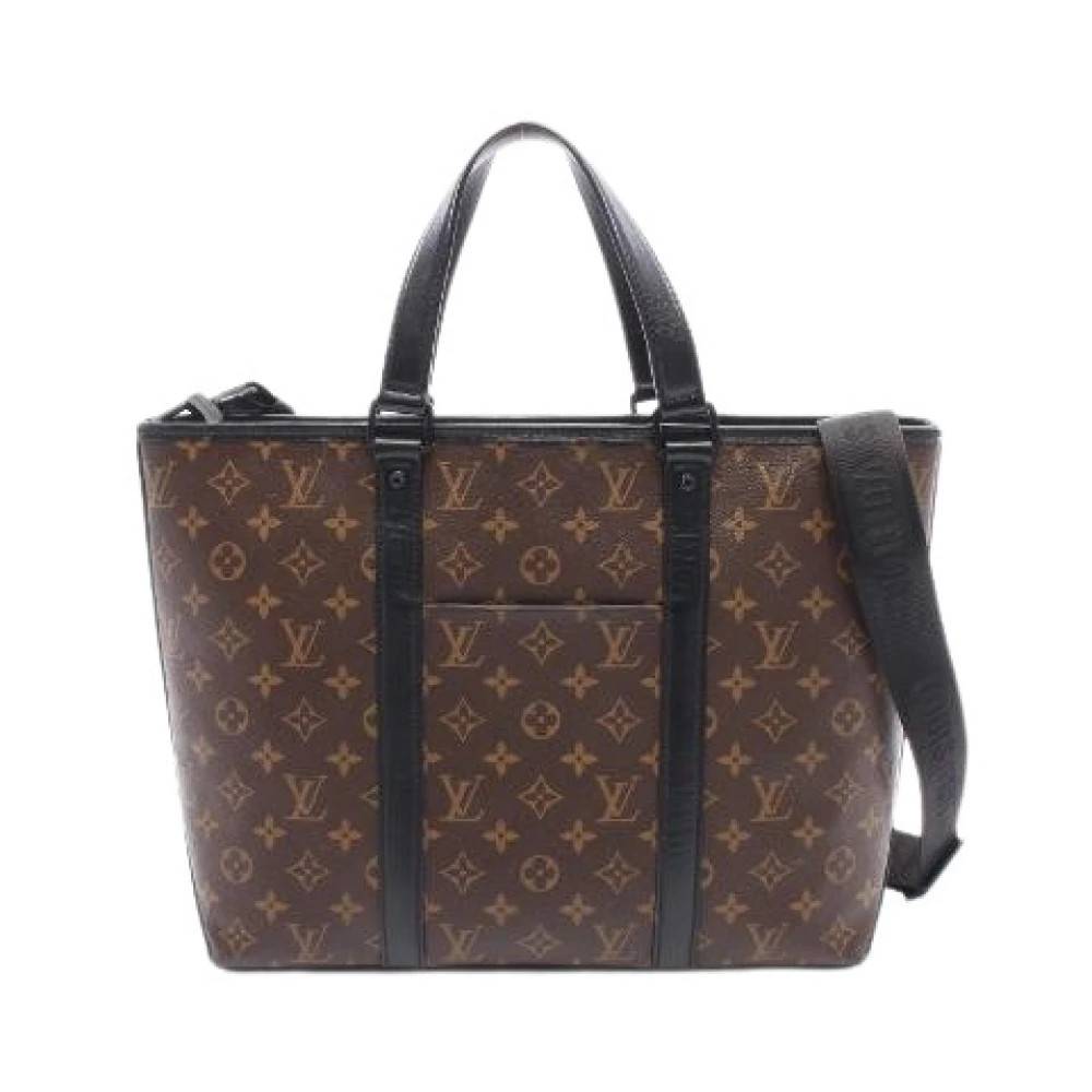 Louis Vuitton Vintage Pre-owned Weekend Tote PM Monogram Macassar Coated Canvas Tote Taske - Vintage - Dame - Brun - ONE SIZE - Uld