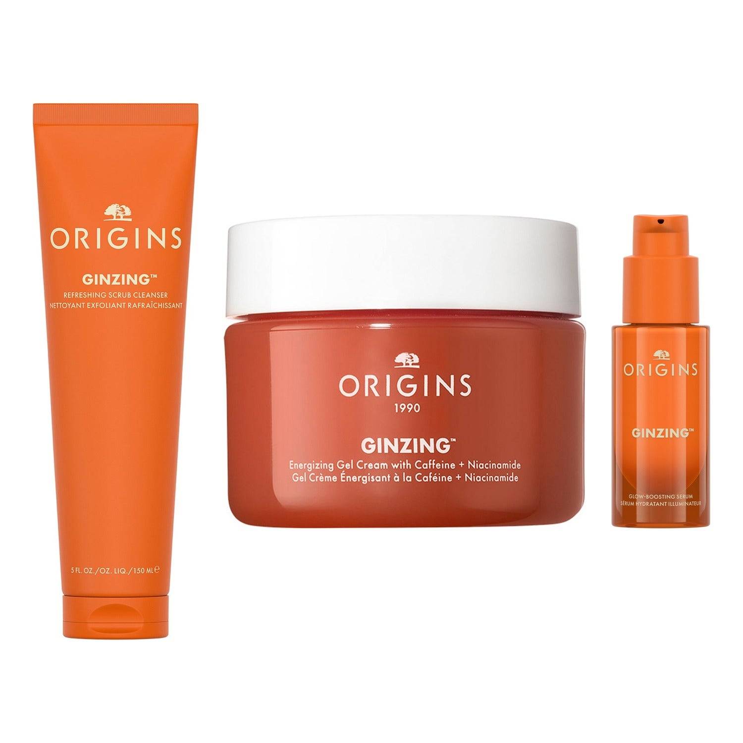 Origins Energizing Glow Starter Set Scrub 150 Ml, Serum 30 ml & Gel Cream 30 ml - 210 ml