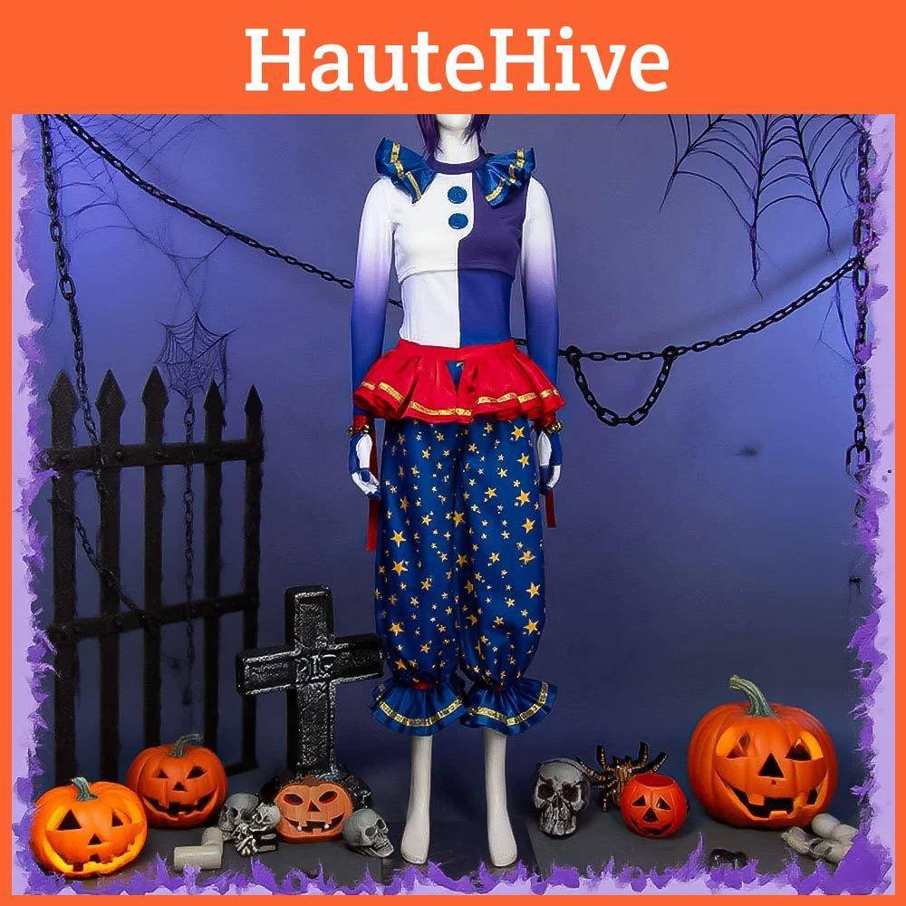 Five Nights At Freddys Security Breach Moondrop Cosplay-dräkt med elastiskt tyg för Halloween och temafester cm blue