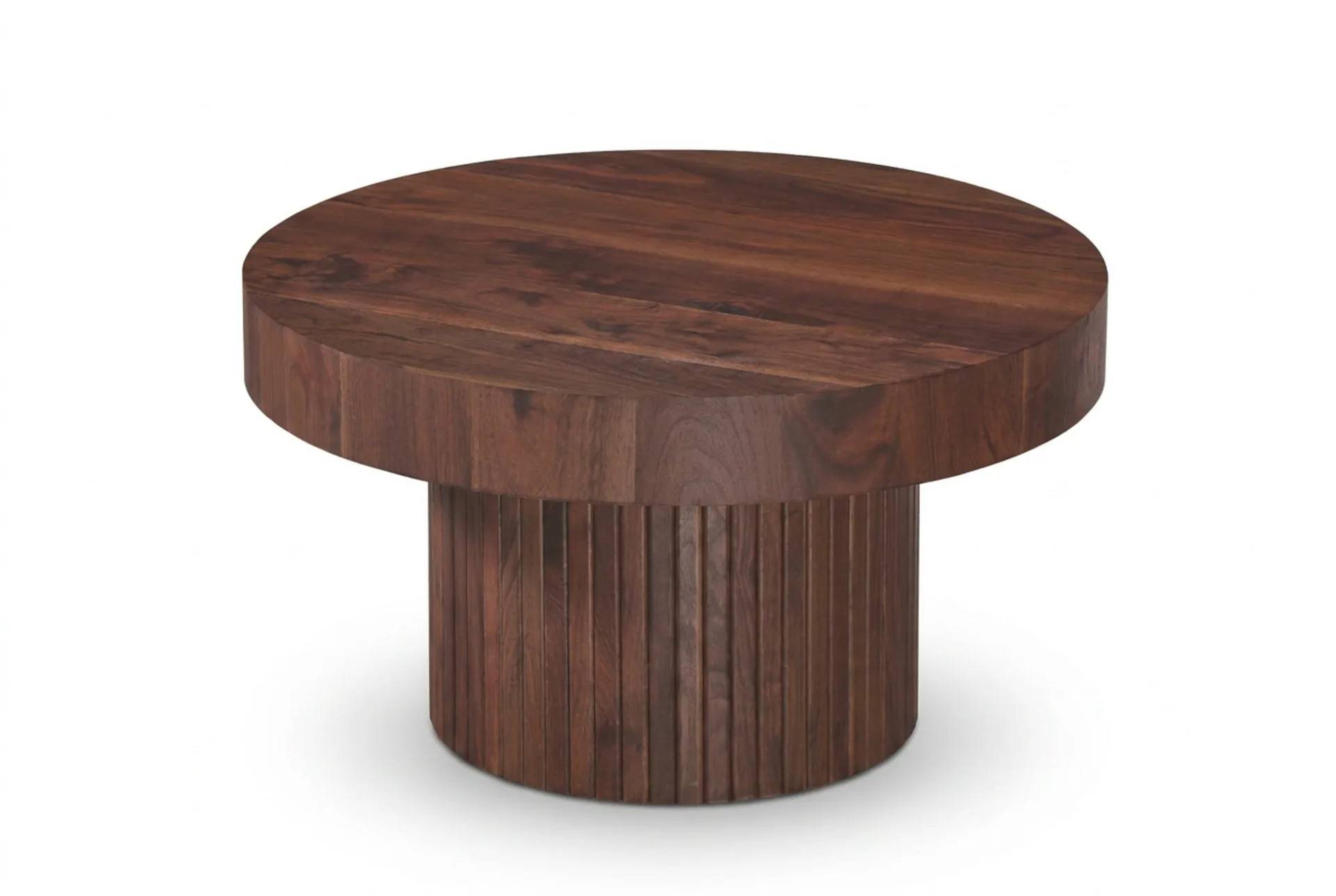 Bark Kopparbo Soffbord Rund 85 cm tjock bordsskiva - Valnöt Brun Trä