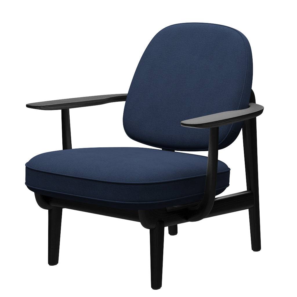Fred Lænestol, sortfarvet ask fra Fritz Hansen Christianshavn - 1155 Dark Blue - Jacobsen Plus