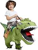 FXICH Uppblåsbara dinosaurierkostym, rida T Rex Air Blow up, rolig fin klänning, fest, halloweenkostym för vuxna 【Höjd passar för 3,3–4,1 fot/39,4–49,2 tum】