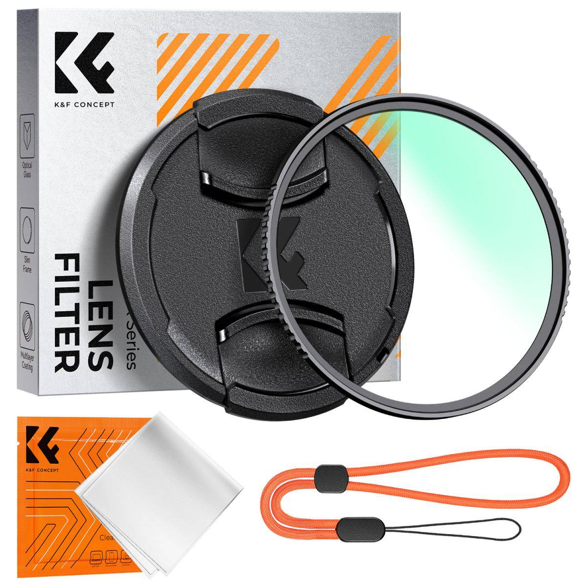 KENTFAITH 58mm MCUV Lens Protection Filter with Lens Cap Optical Glass Ultra Slim 18 Multi-Layer Coatings UV Filter for Camera Lens Nano-Klear Series