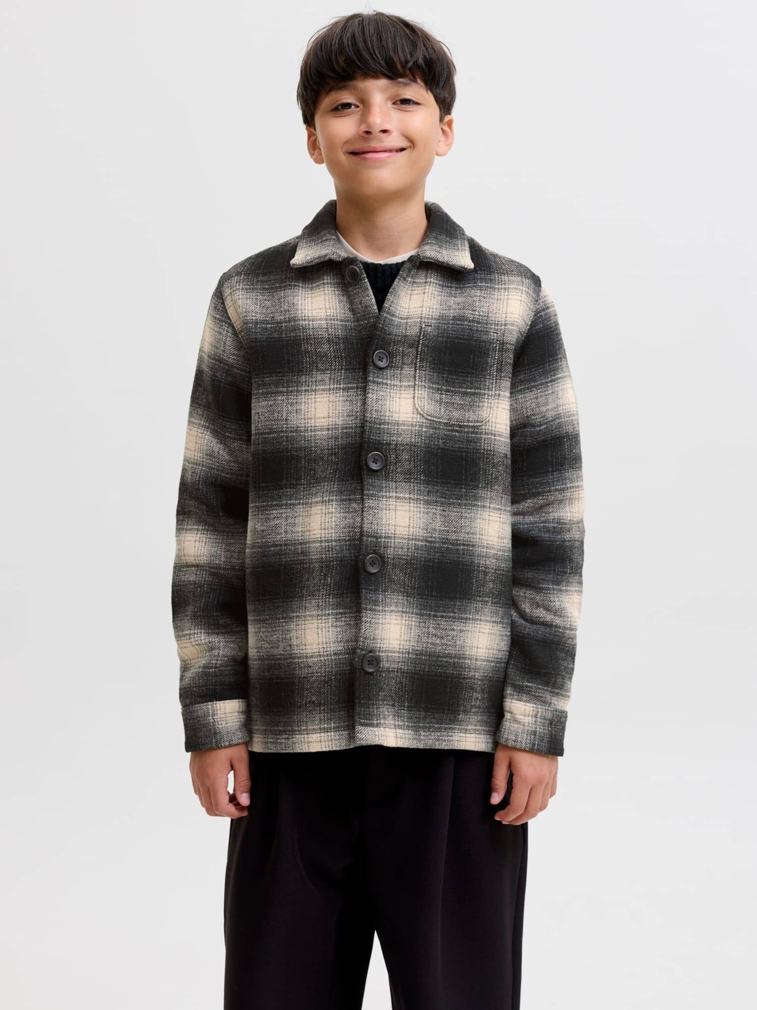 Jack & Jones Junior Skjorta 'JJESOHO OLLIE' chamois / antracit