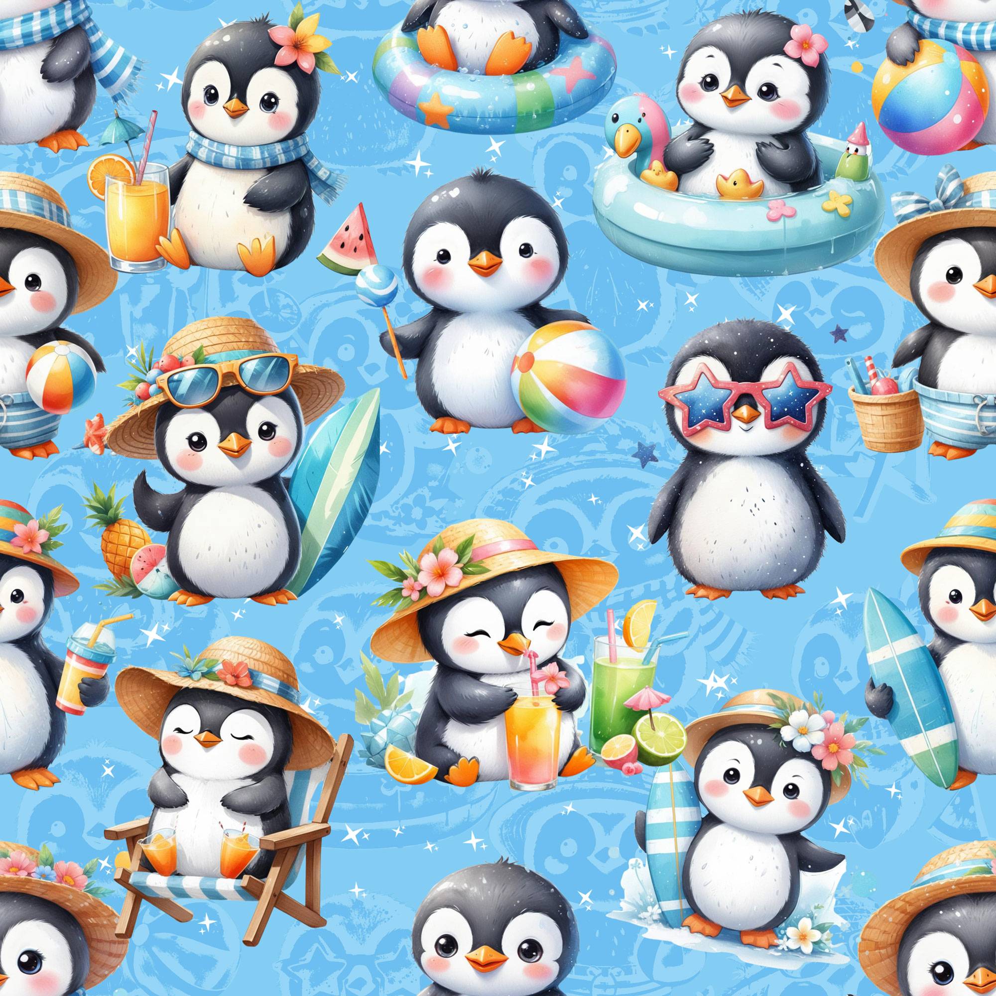 Cute penguins - Trikåtyg