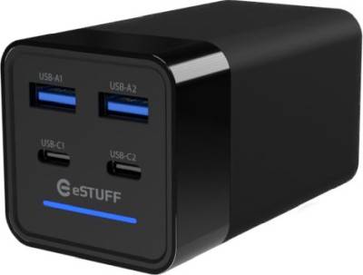 AC-adapter eSTUFF Multi charger 120W GaN, 2xUSB-C / 2xUSB-A