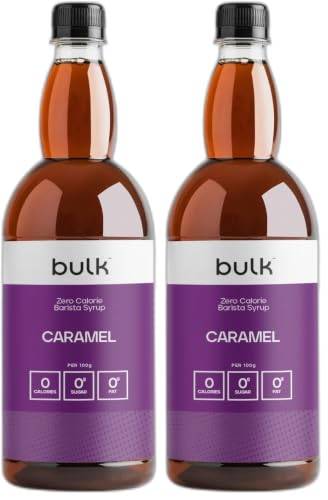 Bulk Kalorienfreier Barista Sirup, Zuckerfreier Kaffeesirup, Kalorienfrei, Zuckerfrei, Karamell, 1L (Packung mit 2)