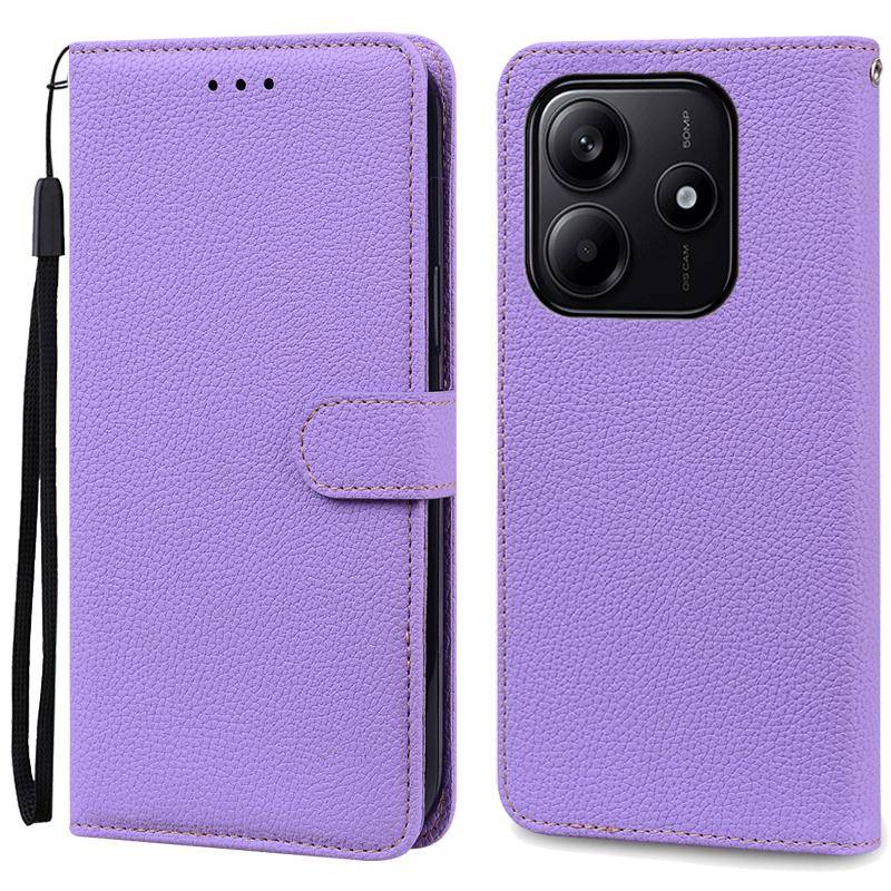 För Poco M7 Pro 5G Fodral Flip Läder Plånboksfodral För Xiaomi Poco M7 Pro 5G Fodral Bok Telefonskydd Coque Fundas svart