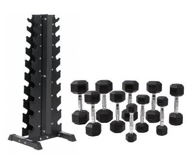 Gymstick Hexhantelset 1–10 kg Par inklusive Pelarställ – Hantelset (Val av ställ: 1-10 kg pelarställ)