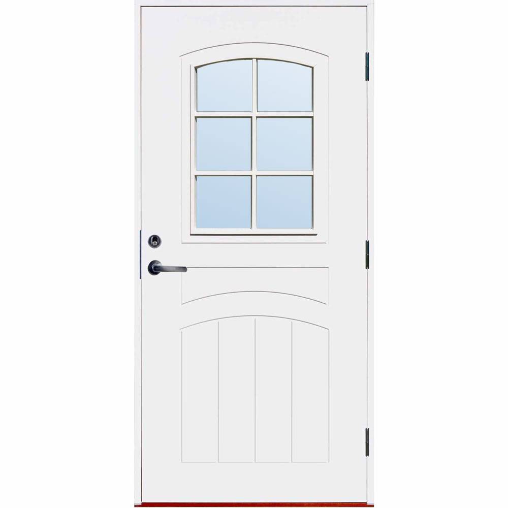 Ytterdörr Henry - med glas 9x19 Högerhängd Klarglas Vit NCS S0502-Y